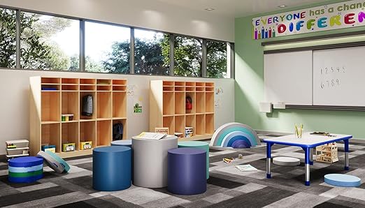 Children's Factory, CF322-230TRQ, Rainbow Arch Trio Climber, Tranquility, Baby Playground Activity, Toddler Homeschool or Preschool Soft Play Blocks