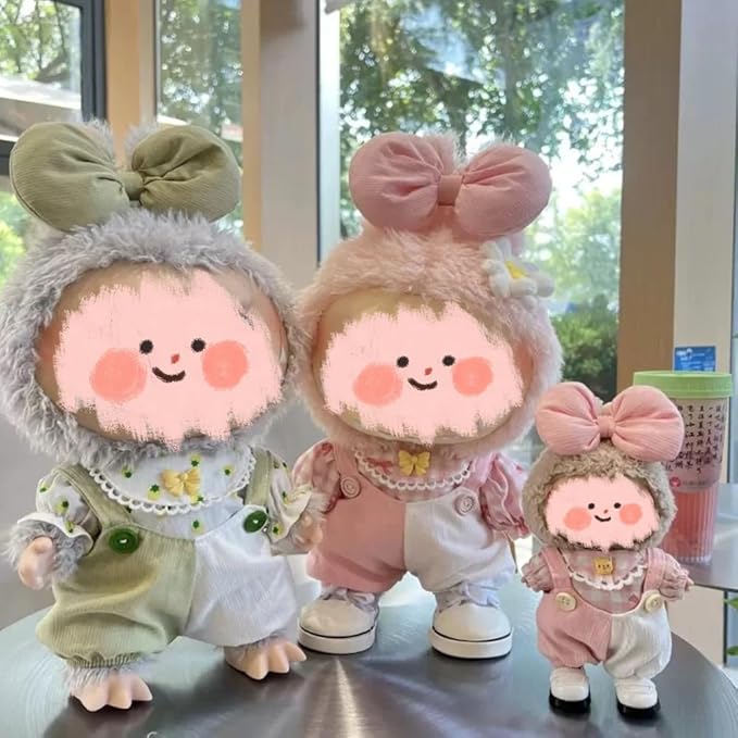 Luxury Chic Doll Clothes Set with Elegant Dress, Shirt, Bow & Necklace - Premium Outfit for Dress Up, Collecting & Gift Giving - Perfect for Kids, Doll Collectors & 18 Dolls (4-17cm)