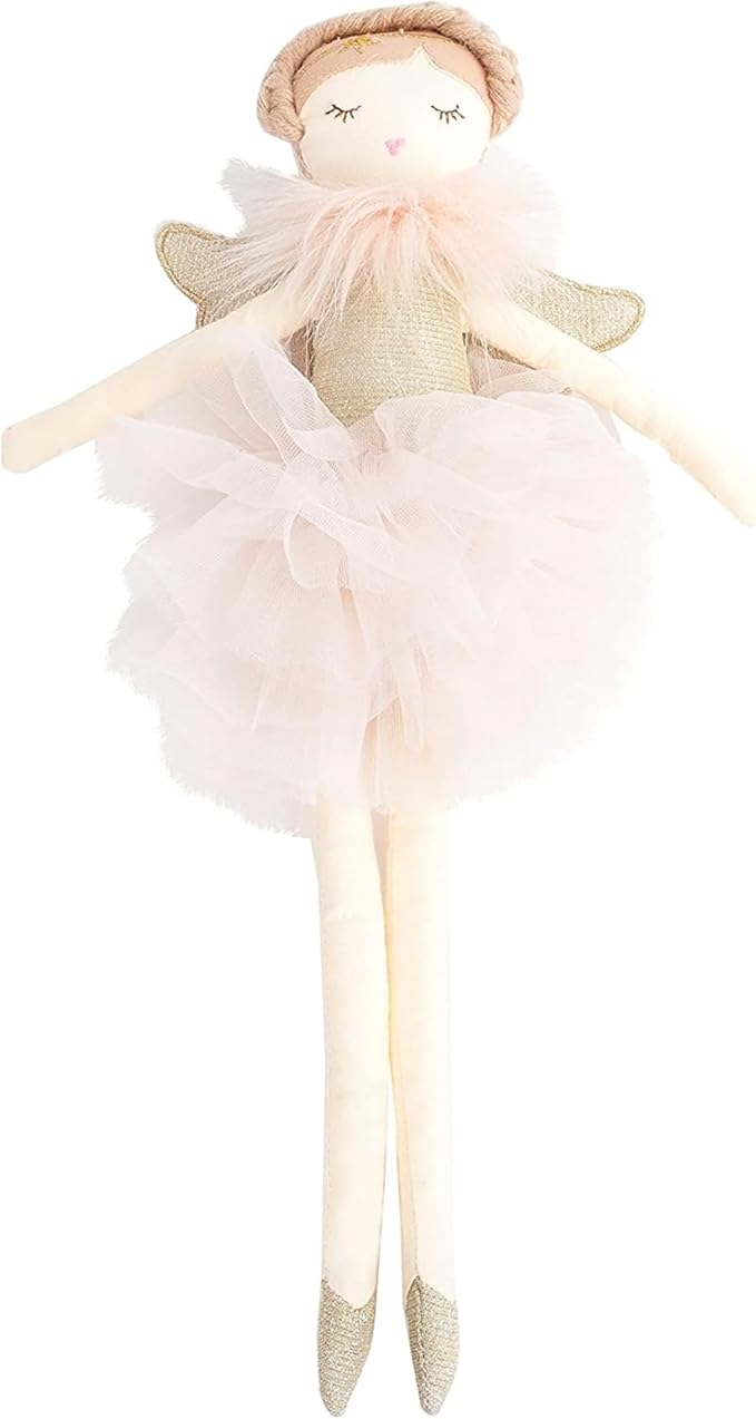 MON AMI Angel Stuffed Doll - 15", Soft Elegant Plush Doll for Little Girls, Use as Toy or Room Decor