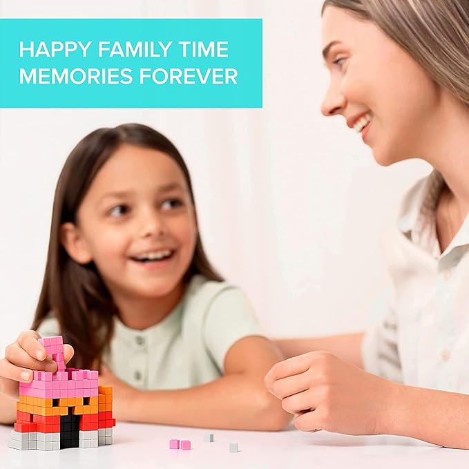 PIXIO Lava - Tiny Magnetic Blocks Building Toy in The Pixel Art Style with Free App - 5/16" Plastic Cubes with 6 Magnets Inside - Open Ended Toy - Creativity Toy for Ages 6+ - 60pcs