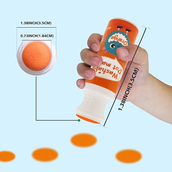 R&DLanci Washable Dot Markers for Toddlers 1-3,8-Colors Dot Markers with 12-Activity Papers,Non-Toxic Bingo Daubers for Toddlers 2-4,Art and Crafts Supplies for Kids,Christmas Gift for Kids ages 2-4