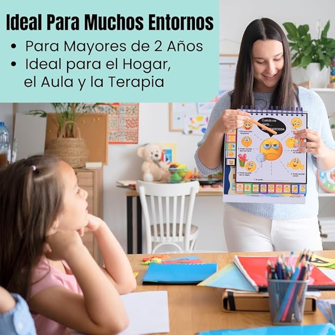 I Know What to Do Flipbook (SP/Eng): Emotions Book for Kids-Autism Learning Materials for Understanding Feelings; Reinforces Positive Behavior; Serves as Emotions Wheel/Chart; Calm-Down Corners