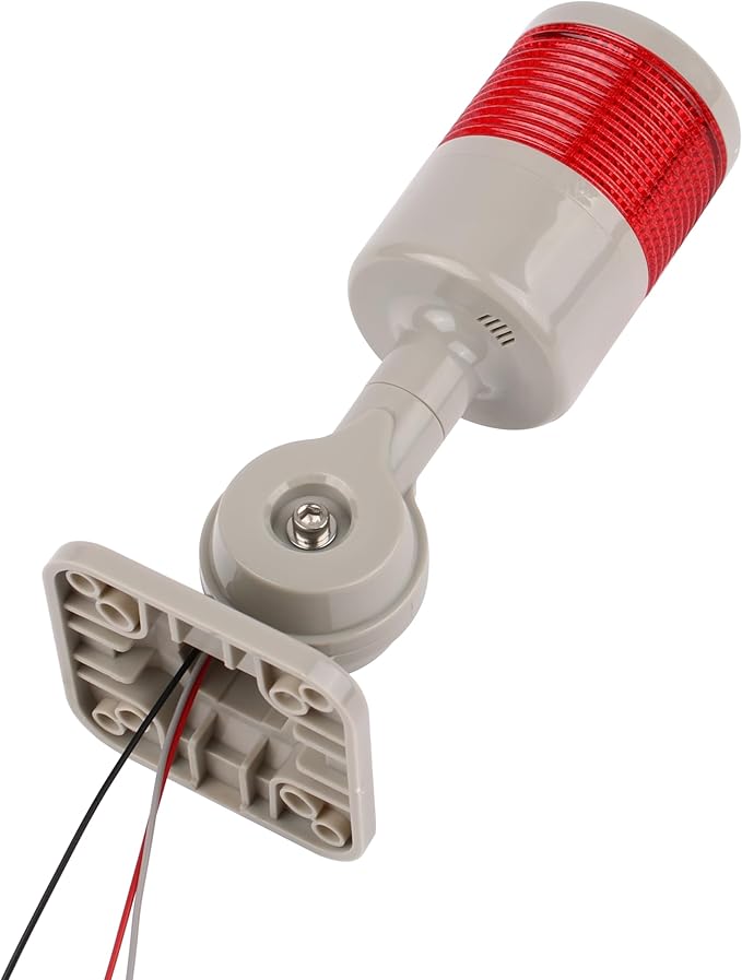 Led Signal Tower Stack Industrial Signal Warning Lights, Column Tower Lamp Andon Lights with Rotatable Base,Steady Flashing Light Switchable,110V 220V AC(1-Layer, with Buzzer)