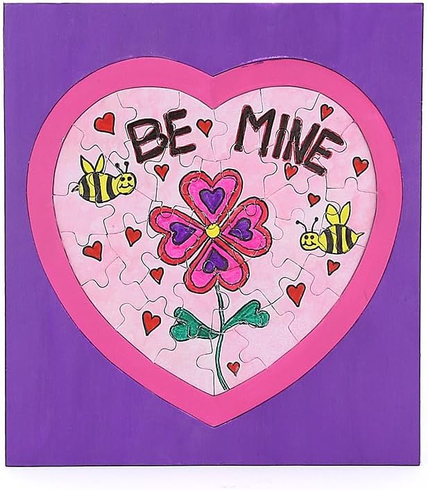 Hygloss 8 Blank Heart Puzzles with Envelopes – 8.5 x 9.5 Inches with Surrounding Frame – Ideal for Valentine’s Day Crafts – Write, Draw, and Decorate – 34 Pieces Each
