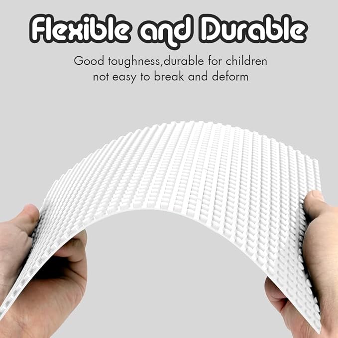 Lekebaby Classic Baseplates Building Base for Building Bricks 100% Compatible with Major Brands-Baseplate 10" x 10", Pack of 6 (White)