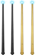 Sumind 4 Pieces Light up Wand Magic Light and Sound Toy Wizard Wands, Illuminating Witch Wand, Costume Accessory for Halloween Cosplay Birthday Party Favors(Black, Gold)