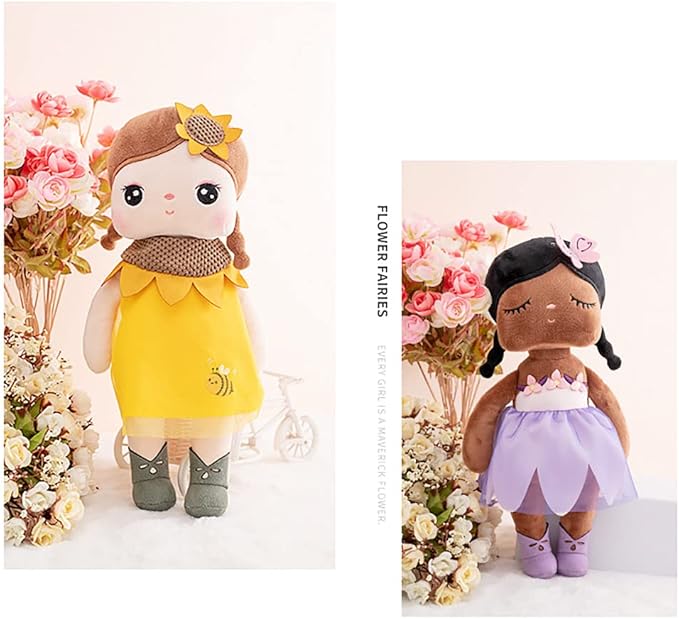 MeToo Princess Doll - Soft Plush Angela Doll, Cute Flower Fairy, Non-Toxic PP Cotton, Violet