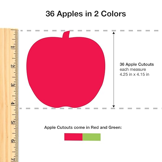 144 Pieces Fall Leaves, Pumpkins, and Apples Punch Out Paper Cutouts in Fall Colors, 2-Sided US Made Card Stock for Thanksgiving and Halloween Crafts, Bulletin Boards, Classroom Decor, Festive Events