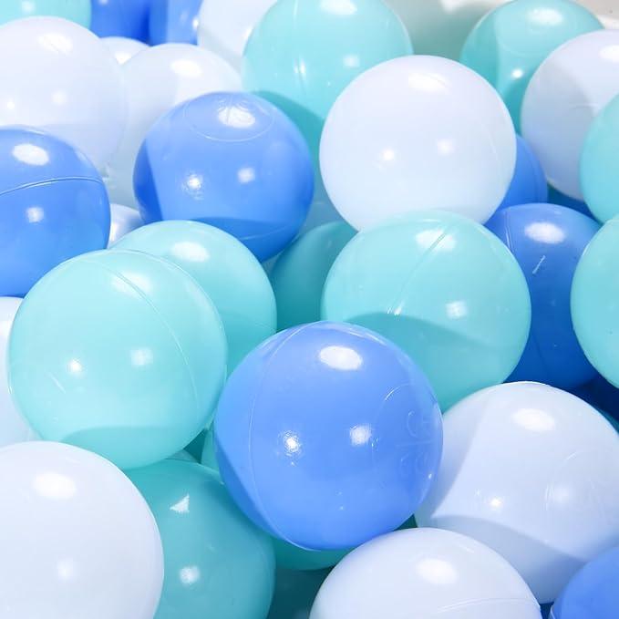 Ball Pit Balls Pack of 100 200 500 - Star and Round Set BPA Free Phthalate Free Non-Toxic Crush Proof Play Balls Soft Plastic Balls for Toddlers Baby Kids Birthday Pool Tent Party