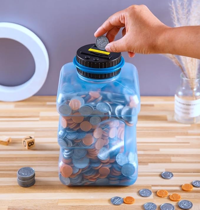 Piggy Bank - Large Coin Bank for Adults Boyswith LCD Counter,Great Coin Counter Bank Money Counting Jar with Total Amount Displayed,Best Gift for Kids, Designed for All US Coins(4.2L)