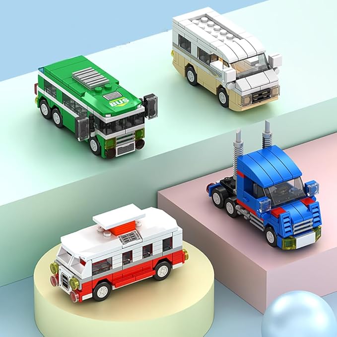 8‑Pack Vehicle Building Blocks, Party Favors for Kids, Individually Packaged Blind Boxes, Prizes for Kids Classroom, Perfect for Christmas Birthday Gifts for Boys