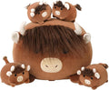 SQEQE Highland Cows Stuffed Animals 5 in 1, Cute Fluffy Cow Plush with 4 Babies in Tummy, Soft Highland Cattle Kid Bedtime for Christmas Valentine's Birthday Gifts, Plushies Decor for Boys Girls