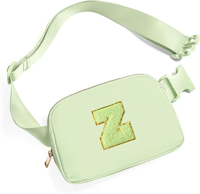 Gitus Gifts for 8 9 10 11 12 Year Old Girls Belt Bag Fanny Pack Crossbody Bags with Initial Letter Patch Cute Stuff Birthday Gifts for Teen Girls Women Personalized Trend Stuff (Light Green-Z)