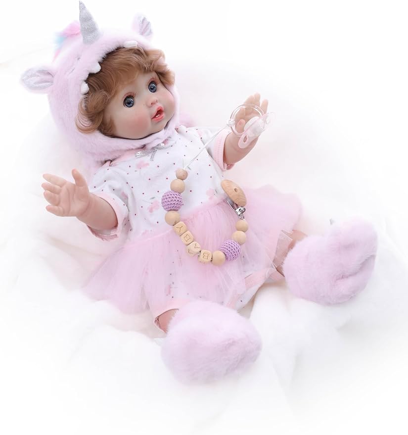 Reborn Baby Dolls, 18inch Large Realistic Hand-Rooted Hair Lifelike Baby Dolls with Accessories for 3+ Year Old Girls Gifts, Pretend Play, Collection