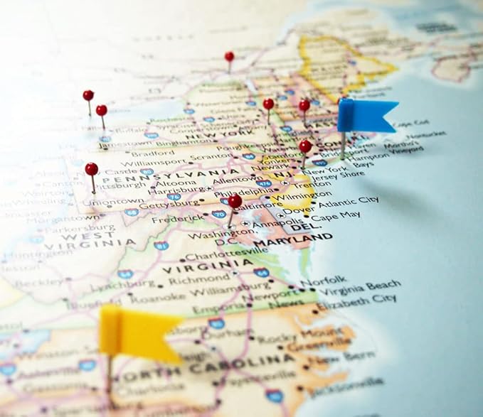 Map Your Travels Personalized U.S. Traveler Wall Art | Premium Wood Frame | Detailed USA Wall Art | Framed size 33"x21"