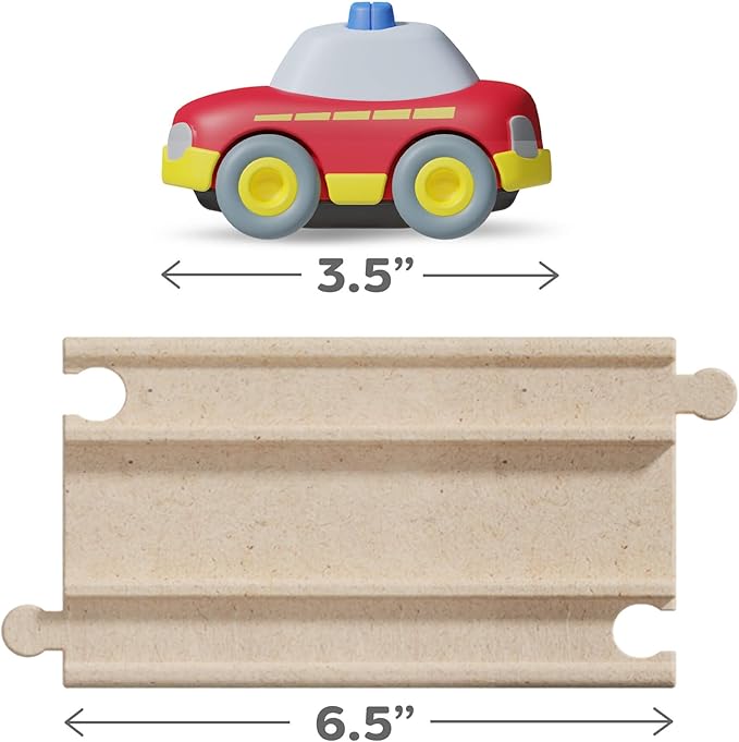 HABA Cars - My First Racetrack, 27 Piece Sustainable Kids' Race Track Set, Battery-Free Push and Go Cars, Ideal STEM Toys for Toddlers Ages 2+