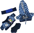 17cm/6.7in Clothes Set for Dolls - Cute Hat & Overalls Outfit, Soft Premium Fabric Dress Up Accessories Suit, Easy On/Off, NO Doll Included (Blue Checker)