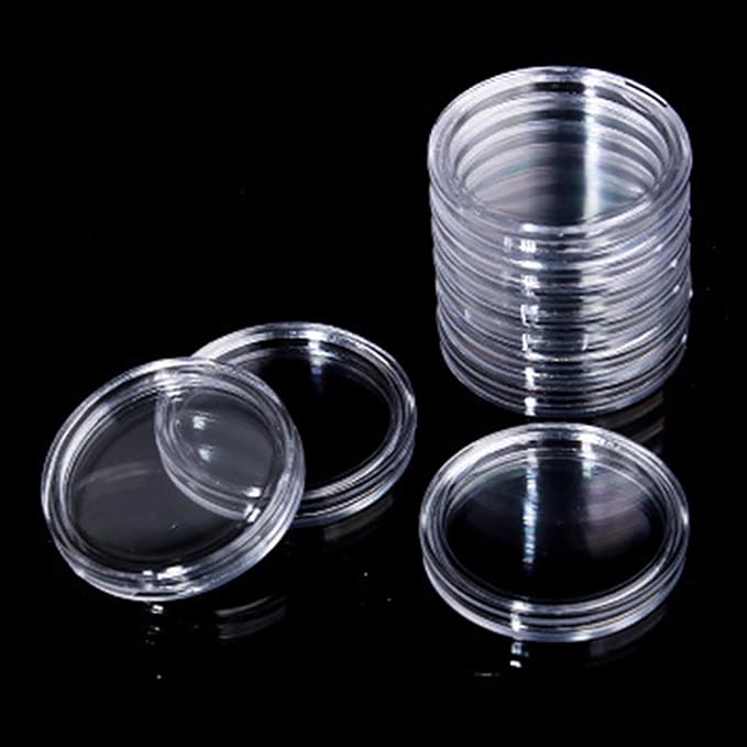 120 pcs 30mm Coin Capsules Coin Holders for Collectors, with Foam Gasket and Plastic Storage Organizer Box, 6 Sizes (17.9/19.1/21.2/24.3/26.5/30mm) Coin Case for Coin Collection Supplies (White)
