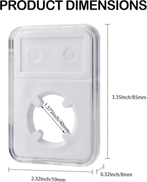 10 Packs 40mm Coin Slab Display Holder, Storage Case for American Silver Eagle 1 oz Coin, Clear Acrylic Cases for Coin Organize and Collection, Four-Point Fixation Coin Slab Capsules Protector