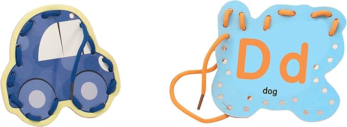 Melissa & Doug Alphabet Wooden Lacing Cards With Double-Sided Panels and Matching Laces