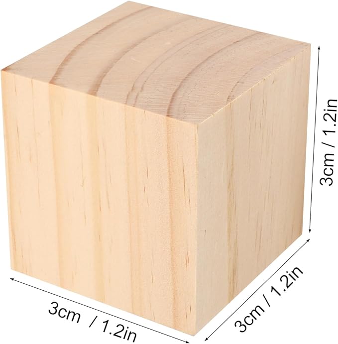 150 Packs Wooden Blocks for Crafts, 1.2 Inch Pine Wood Cubes, 3 x 3 x 3 cm Wooden Cubes for Paint, Stamp, Decorate, DIY Projects and Personalized Gifts,by GNIEMCKIN
