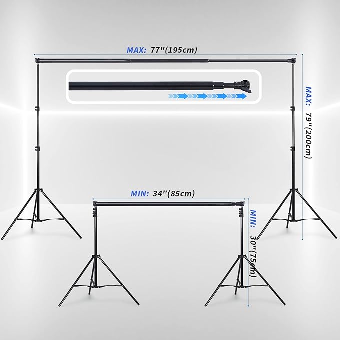 Classroom Puppet Stage, Puppet Show Theater with 2 Tripods, Cross Bar, Curtain and Carrying Bag, Portable Stage Suitable for School, Churches, and Family Shows