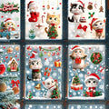 9 Sheets Christmas Cats Window Clings Reusable Kitty Animal Xmas Tree Window Decals Double Side Printed Window Stickers Glass Door Home Party Supplies Showcase Decoration