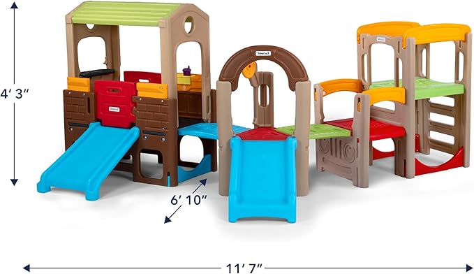 Simplay3 Young Explorers Modular Play System – Kids Activity Outdoor Playset for Children Age 18 mos - 6yrs – Toddler Playground Slide, Climb and Playhouse
