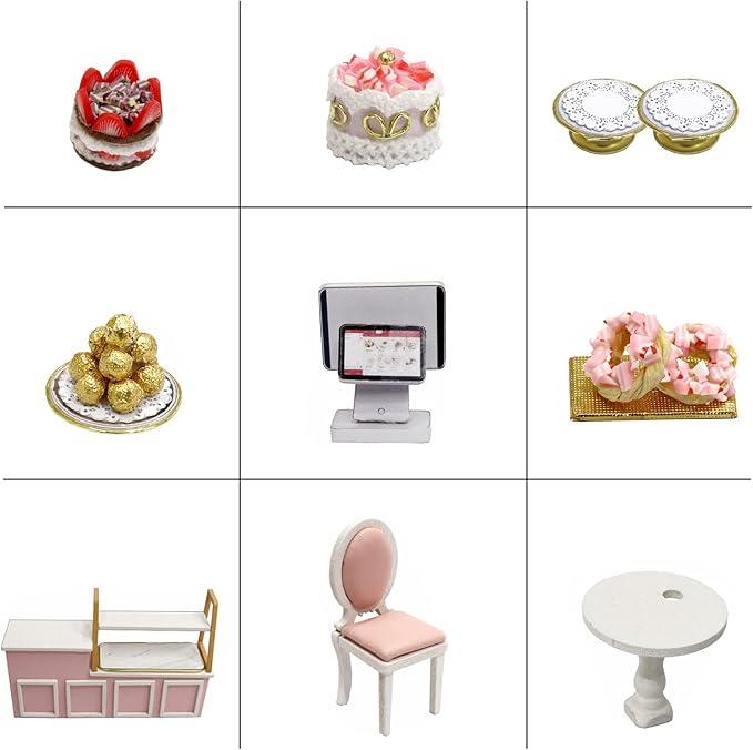 Miniature House Kit, CUTEROOM Tiny House Kit Wooden Dollhouse Kit Mini House Making Kit with Dust Cover, DIY Dollhouse Kit Birthday Gift- Sweet Talk