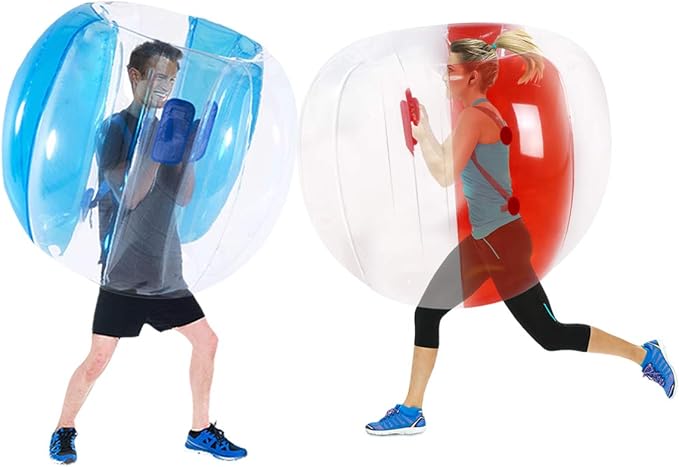SUNSHINEMALL 2 Pack Inflatable Bumper Balls for Adults (4ft/1.2m) Giant Sumo Balls Body Bumpers Balls Buddy Zorb Ball Outdoor Toys for Kids Yard Human Bubble Ball Hamster Ball(Red+Blue, 48inch)
