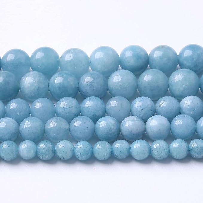 4MM 86PCS Blue Aquamarine Jade Loose Beads for Jewelry Making DIY Bracelet