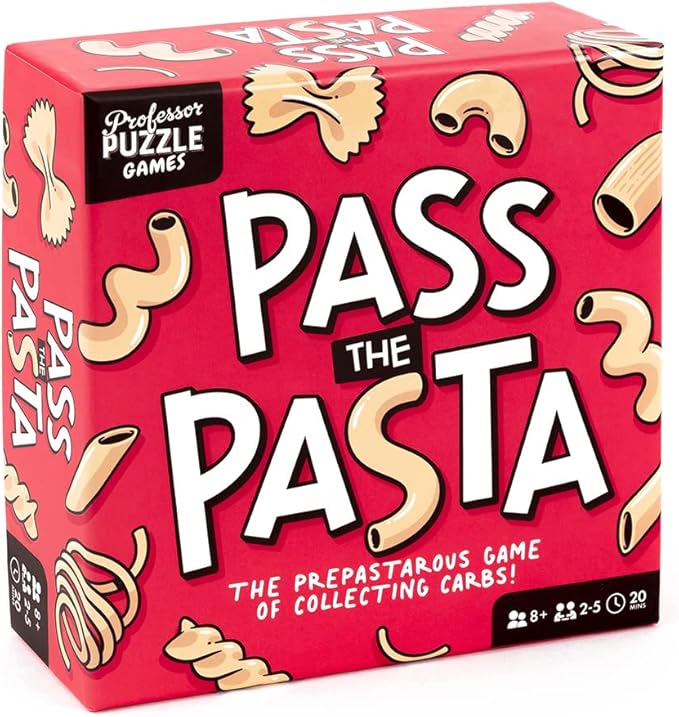 Professor PUZZLE Pass The Pasta Games - Family Board Game of Strategy and Shape Collection. - Perfect for Family Games Night.