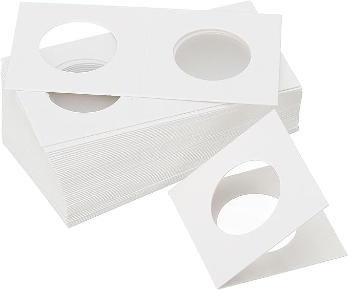 PATIKIL 2x2 Coin Flips, 350 Pack 29mm Cardboard Coin Holder Paper Coin Holders for Coin Collection Supplies Collector, White