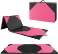 Giantex 4'x10'x 2" Gymnastics Mat, 4-Panel Folding Aerobics Exercise Mat w/Hook & Loop Fastener, Carrying Handle, Portable Tumbling Mat for Stretching Yoga Cheerleading Martial Arts