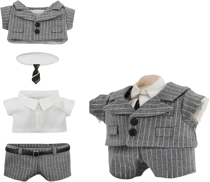 Four-Piece Suit for Doll 17cm/6.7in, Doll Clothes Set ,Soft Premium Fabric Dress Up Accessories Suit (Grat Suit Set)