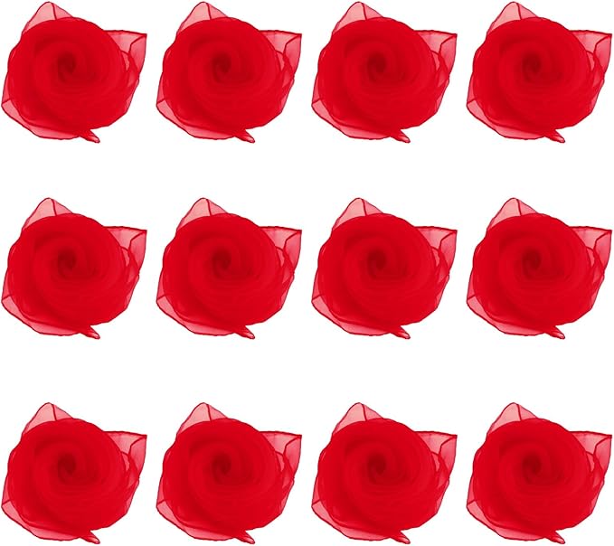 Larcele 12 Pieces Juggling Dance Scarf for Performance Prop Accessory 24 x 24 inches WDSJ-02