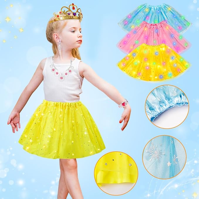 Meland Princess Dress Up for Girls - Dress Up Clothes with Shoes & Skirts, Princess Toys for Toddler Girl 3,4,5,6 Years