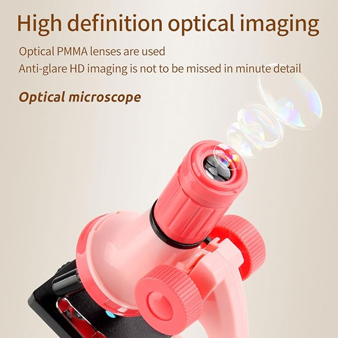 XD508 Microscope for Kids - 100X 600X 1200X Beginner Microscopes kit with LED Light, Science Educational Gift and Toy for Boy&Girl Birthday Halloween Christmas（Green）