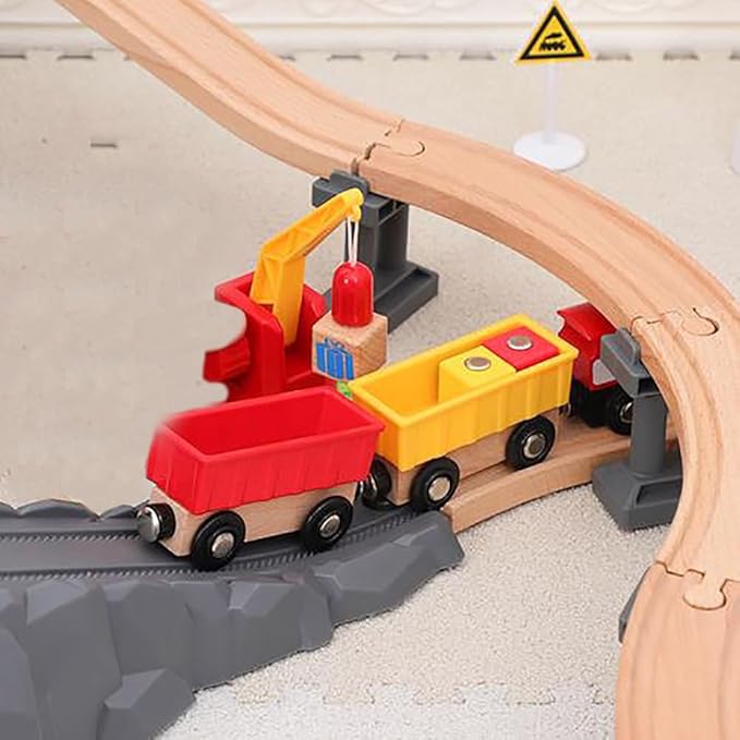 Wooden Train Bridges, Viaduct Bridge, Wooden Train Track Accessories, Wood Train Tracks, Train Tracks Compatible with All Major Brands, Wood Toys for Girls & Boys