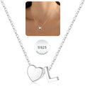 Turandoss S925 Sterling Silver Heart Initial Necklaces for Girls Teen Girls, Dainty S925 Sterling Silver Tiny Heart Initial Necklace Letter Necklaces Trendy Jewelry Gifts for Girls Teen Girls