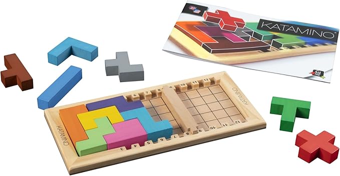 Katamino | The Original Wooden Pattern Building Puzzle Game for Kids and Adults | Over 500 Pentomino Combinations | Award Winning Kid Friendly Strategic Brain Game | Ages 6+ | 1-2 Players | 10 Min