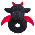 Baby Dragon Soft Rattle Toy, Plush Dinosaur Infant Shaker Rattle Easy-Grasp Stuffed Animal Toy, Gifts for Newborns Babies Toddlers Boys Girls, Black, 6 Inches