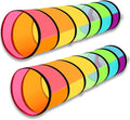 Kids Play Tunnel Tent for Toddlers, Colorful Pop Up Tunnel with Breathable Mesh, Crawl Tunnel for Boy and Girl Play Tunnel Indoor and Outdoor (2 Pack)