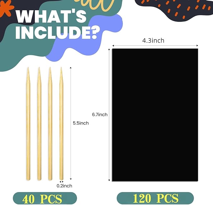 Cityrosy Rainbow Scratch Paper for Kids: 160 Pcs Scratch Art for Kids Sets Arts and Crafts Birthday Gifts for 3-12 Years Old Girls Boys Classroom, Party, Games