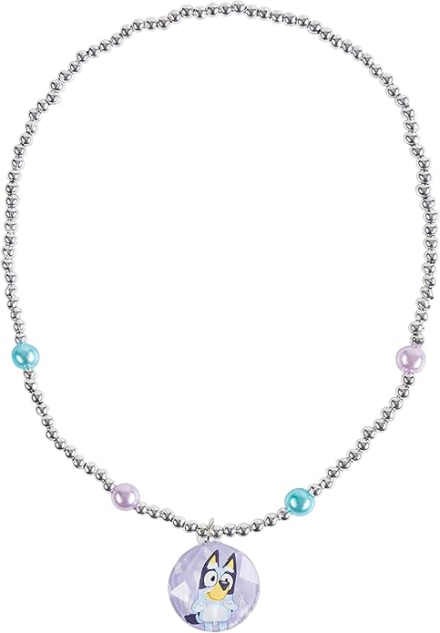 LUV HER Girls 4 Piece Costume Toy Jewelry Box Set with Silver Rings, Bead Bracelet and Necklace Ages 3+
