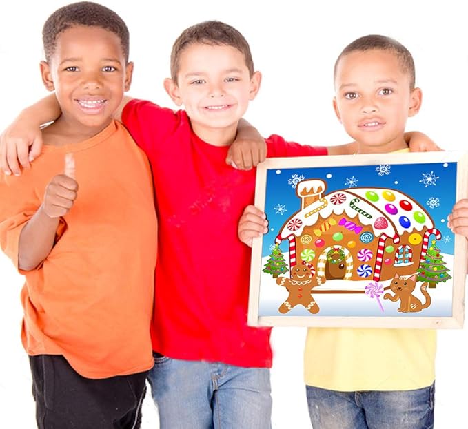 Make-A-Gingerbread House Stickers Christmas Party Game/Craft/Activity/Favor/Supplies for kids16pcs
