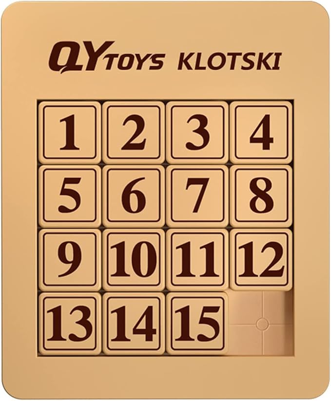 LiangCuber QY Toys Klotski Puzzle ABS Puzzle Magnetic Sliding Block Fun Digital Puzzles Toys for Kids, Prefect Gift for Boys Girls (4x4 Klotski 15-Digit)