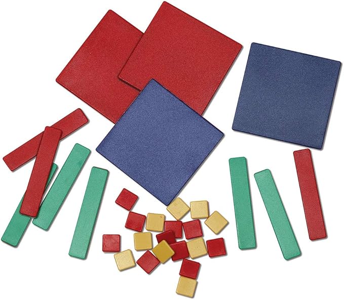 Learning Resources Algebra Tile Class Set - Classroom And Teacher Must Haves, Board Bame, Homeschool Supplies, Math Manipulatives Workbook, Montessori Fraction Materials, Educational STEM