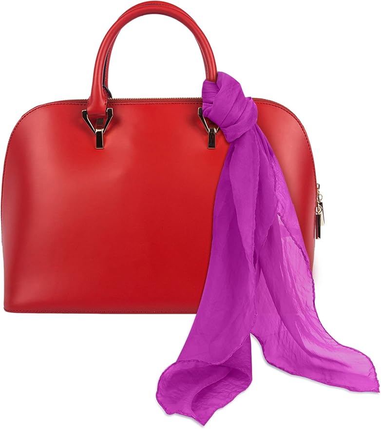 Boao 6 Pieces Chiffon Scarf 1950s Square Neck Head Scarfs Vintage Soft Polyester for Women Lady