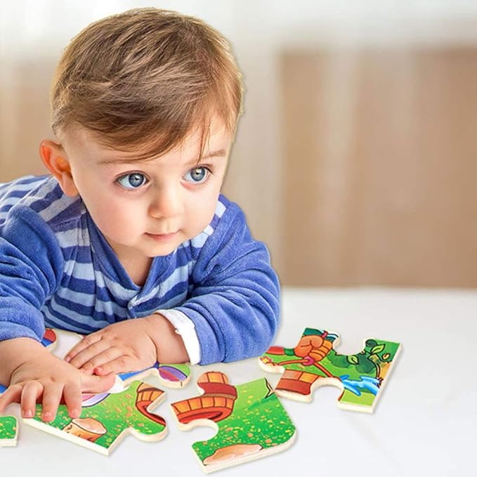 Wooden Puzzles for Toddlers 2-4, 9 Pieces Jigsaw Puzzles for Kids Ages 3-5, Toddler Toys for 2-4 Preschool Learning Activities, Learning & Educational Toys for Boys and Girls